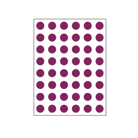 Nevs 1/4" Color Coding Dots Maroon - Sheet Form DOT-14M Maroon